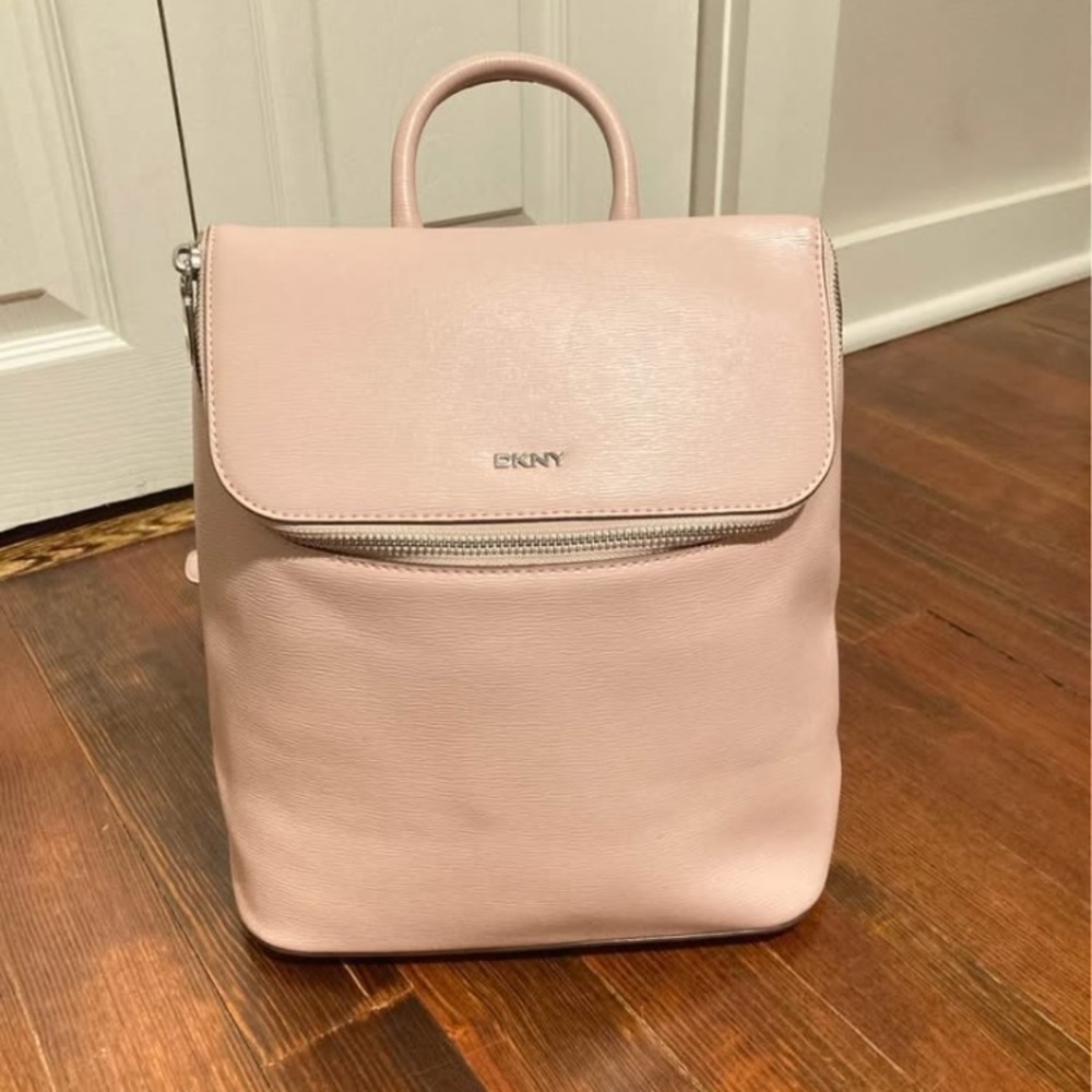 DKNY Light Pink Leather Backpack